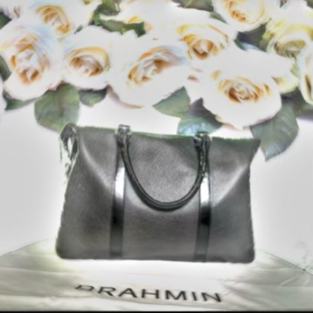 NWT Brahmin Duxbury Duffel Black Avalon - Picture 2 of 12